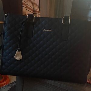 Luxe Black Quilted Tote Bag